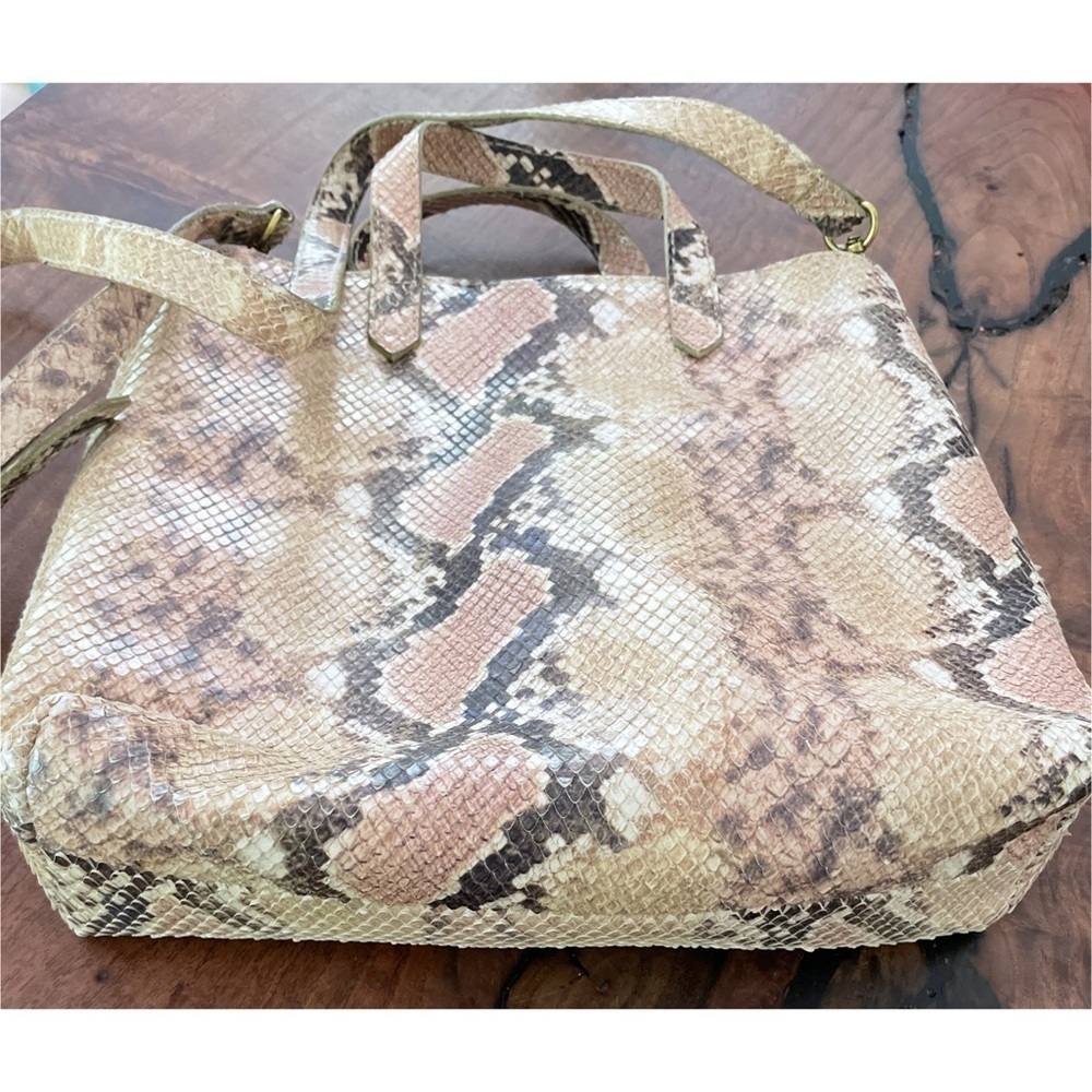 NWT Madewell Snakeskin The Zip-Top TransportLeather Crossbody Purse Bag​​​​​​​ - Picture 6 of 12